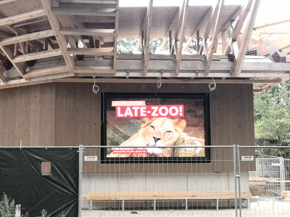 Outdoor LED display at Hannover Zoo, Germany