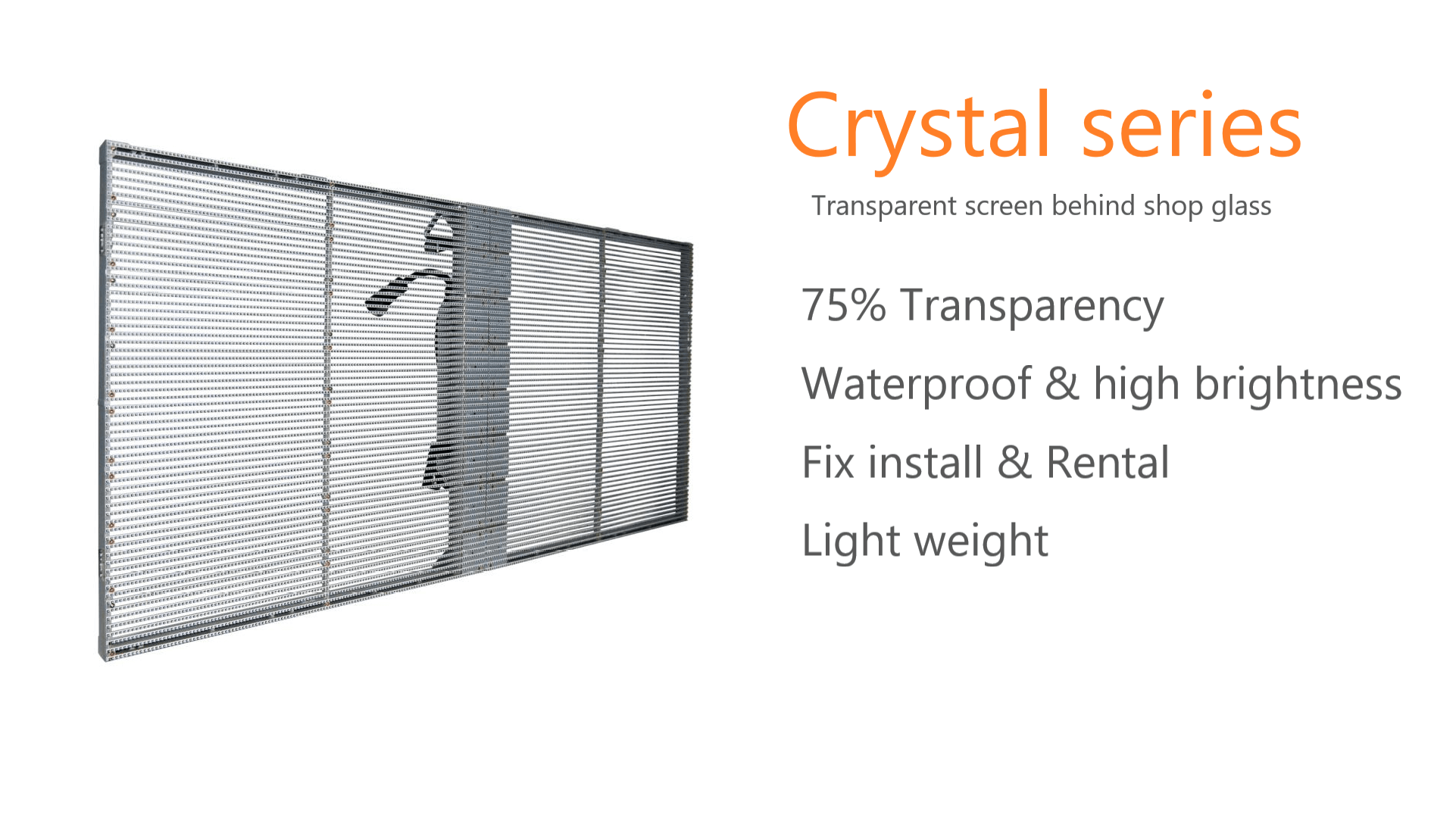 Layar LED Transparan SoStron - Crystal
