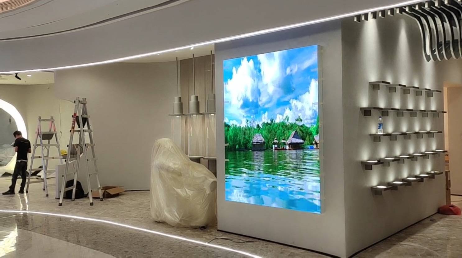 indoor led display in stalled in shop,in mall