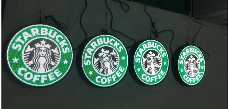 Outdoor circular led sign for Starbucks